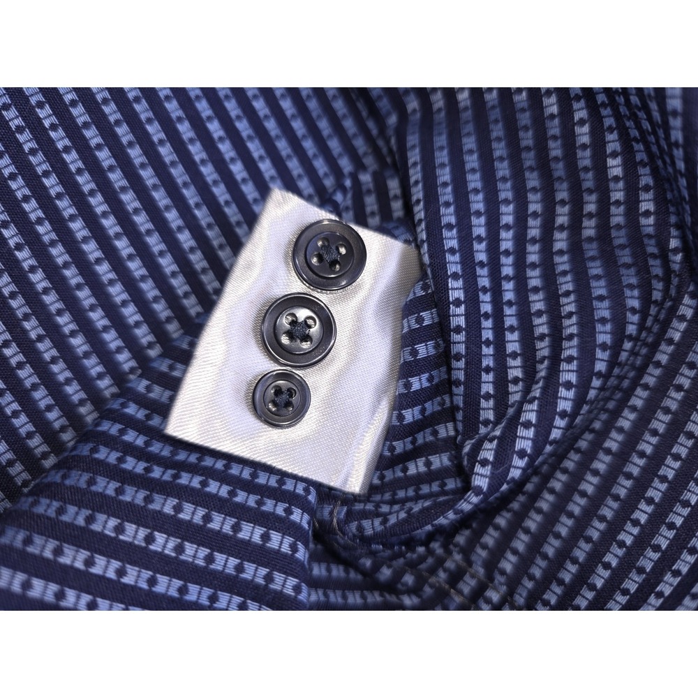 Egara Non-Iron Slim Fit Men's Cotton Lot Of 2 Dress Shirts Multicolor L - Picture 14 of 16